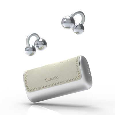 Essonio Ultra Open Ear Earbuds | Removable Washable Case, Bluetooth 6.0, Dual Device, AI Clear Calls, Waterproof Clip-On for Sports