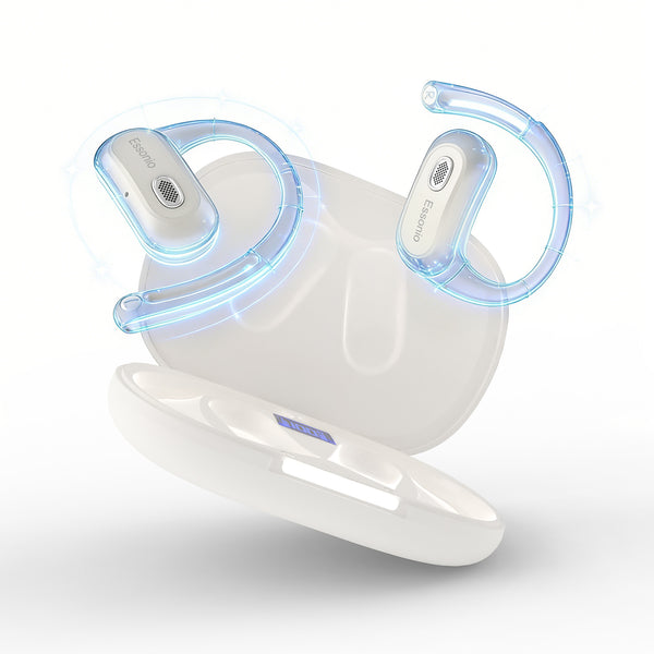 Essonio Open-Ear Headphones with Ear Hooks | Bluetooth 6.0, 35H Playtime, ENC Clear Calls, IPX5 Sweat Resistant for Workout