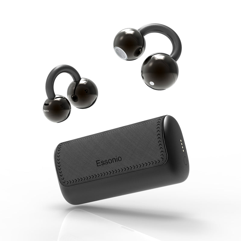 Essonio Ultra Open Ear Earbuds | Removable Washable Case, Bluetooth 6.0, Dual Device, AI Clear Calls, Waterproof Clip-On for Sports 2