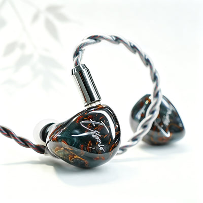 Essonio ES-C13 Handcrafted Wood in-Ear Monitor | 2 Knowles BA + 1DD Hybrid, 4.4mm Balanced, Hi-Res IEM