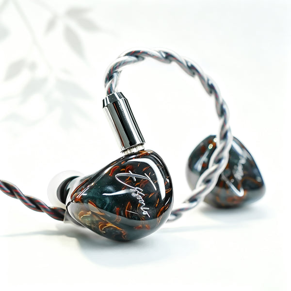 Essonio ES-C13 Handcrafted Wood in-Ear Monitor | 2 Knowles BA + 1DD Hybrid, 4.4mm Balanced, Hi-Res IEM