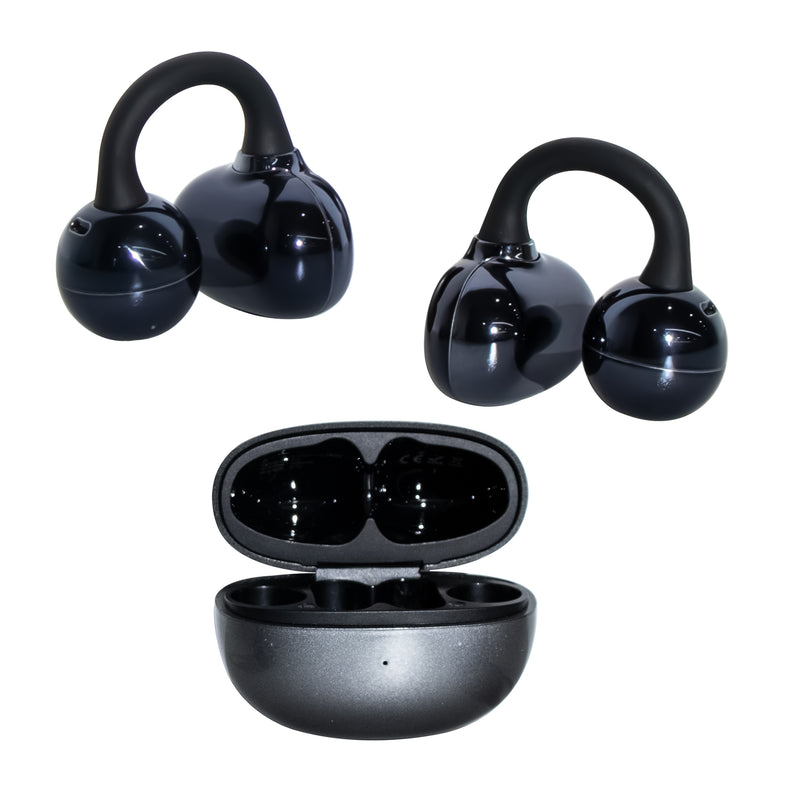 Essonio M30 Open Ear Earbuds | Bluetooth 6.0, 60H Playtime, ENC AI Air Conduction, Stereo Sound, Clip-On for Office & Daily Use