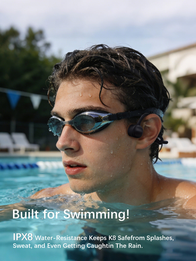 Essonio Bone Conduction Headphones | IP68 Waterproof, 32GB MP3, Bluetooth 5.3 Open Ear, 12H Battery for Swimming, Running & Cycling 2