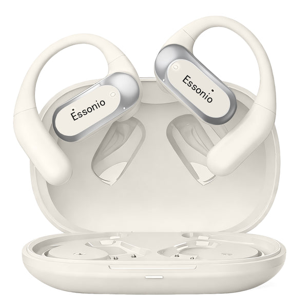 Essonio Open Ear Wireless Earbuds | Ultra Lightweight, 35H Playtime, Bluetooth 5.4, Dual Device, AI Clear Calls, Waterproof for Small Ears