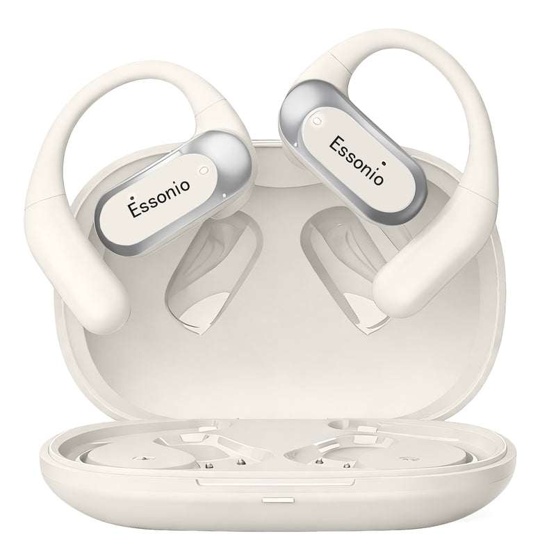 Essonio Open Ear Wireless Earbuds | Ultra Lightweight, 35H Playtime, Bluetooth 5.4, Dual Device, AI Clear Calls, Waterproof for Small Ears