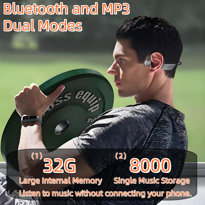 Essonio K9 Bone Conduction Headphones | IPX8 Waterproof, Bluetooth 5.3, 3 Modes, Noise Cancelling, Lightweight for Swimming & Running 4