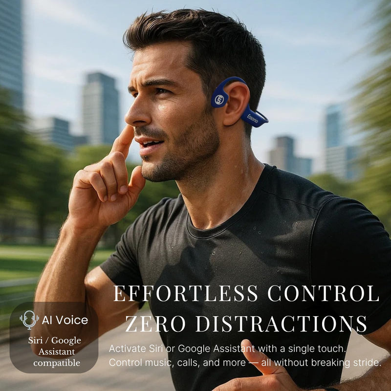 Essonio Swimming Bone Conduction Headphones | IP68, Bluetooth 5.4, 32GB MP3, AI Voice Control, Titanium for Swimming, Running & Gym 5